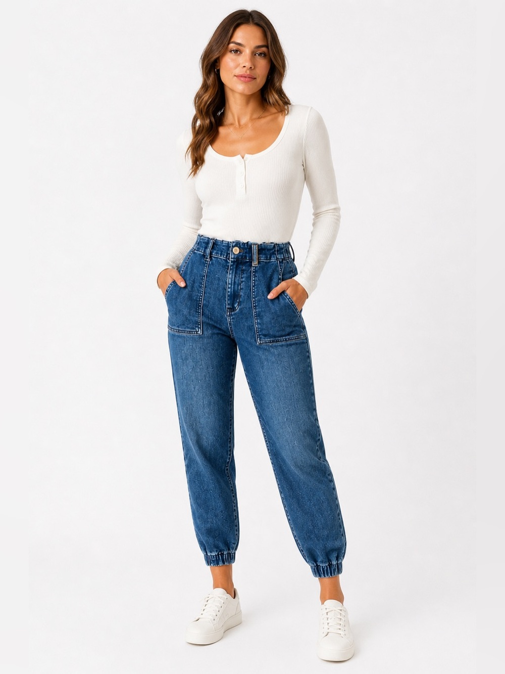 J.Crew Denim Jogger Jeans 28P Elastic Waist Tapered Ankle Blue Casual Pants